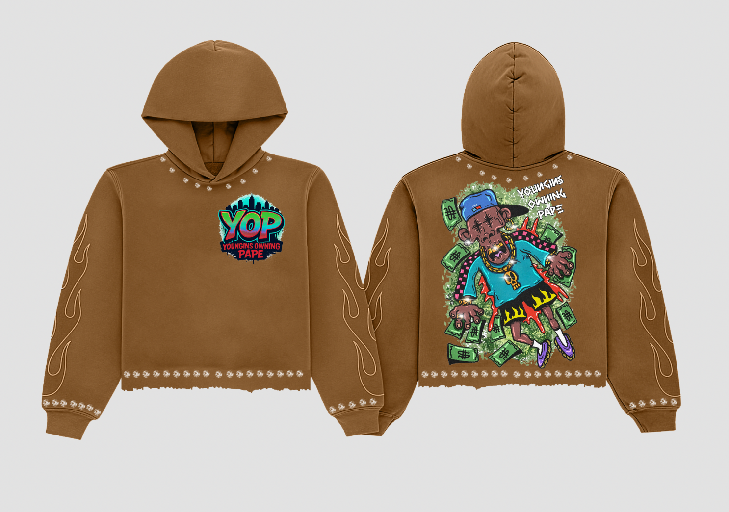 Distressed Cropped Hoodie 101